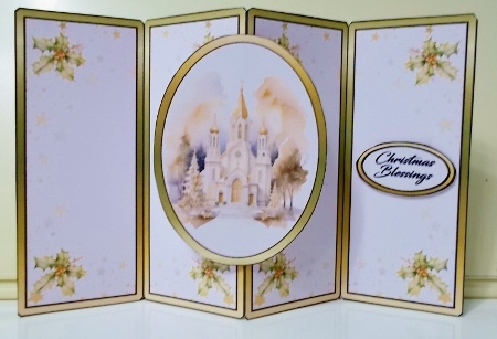 Gatefold pop-out Golden Church by Pam Stubley