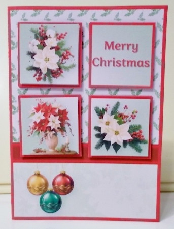 Red and White Poinsettias - Squares Card Mini Kit by Pam Stubley