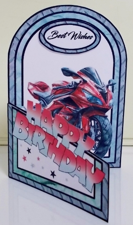 Cutaway Red motorbike by Pam Stubley