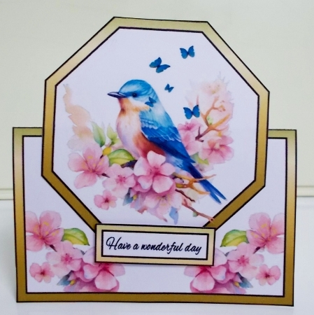 Bluebird & apple blossom by Pam Stubley