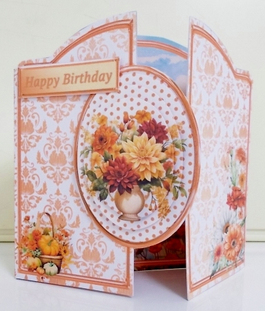Autumn Flowers - Gatefold Card Mini Kit by Pam Stubley