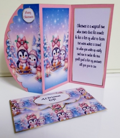 christmas trifold kit penguins by Pam Stubley
