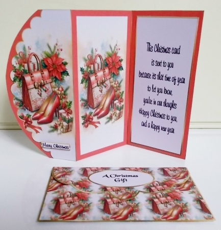 christmas trifold kit christmas shoes by Pam Stubley