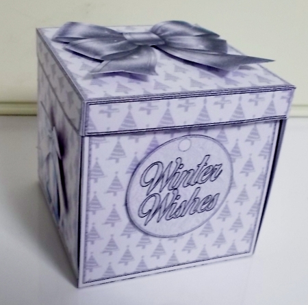 Silver Christmas Explosion Box  by Pam Stubley
