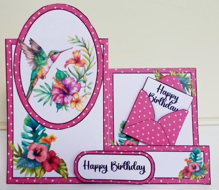 Tropical Hummbingbird Side Stepper Card by Pam Stubley