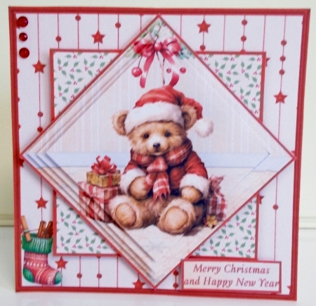 Christmas Bear - Diamond Pyramid Card Mini Kit by Pam Stubley
