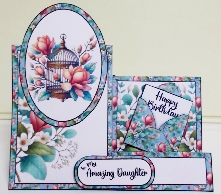 Magnolia Bird Cage Side Stepper Card by Pam Stubley