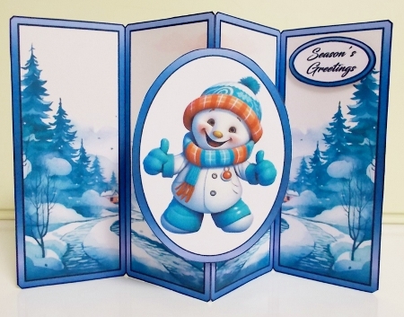 Gatefold pop-out Jolly snowman by Pam Stubley