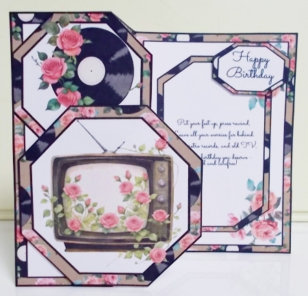 Retro Records and TV Offset Octagon 5 x 7 Mini Kit by Pam Stubley
