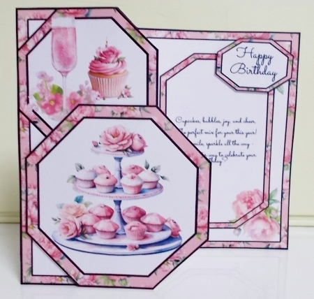 Prosecco And Cupcakes Offset Octagon 5 x 7 Mini Kit by Pam Stubley