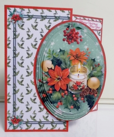 Holly and Poinsettias - Offset Front Card Mini Kit by Pam Stubley