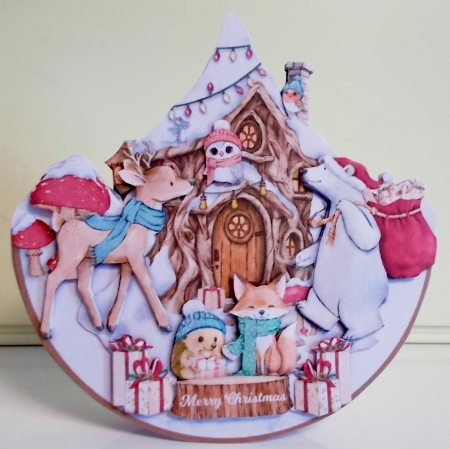 CHRISTMAS IN THE FOREST rocker card by Pam Stubley