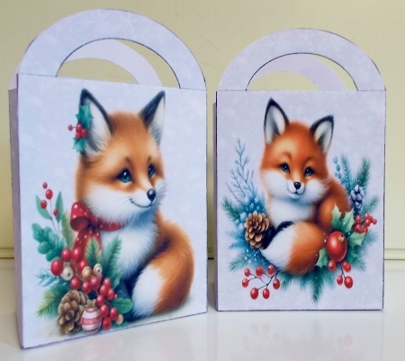 Fox Christmas Gift Bags 2 by Pam Stubley