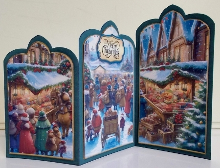 Christmas Market Tri-Fold Card Kit-2 by Pam Stubley