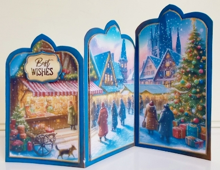 Christmas Market Tri-Fold Card Kit-4 by Pam Stubley