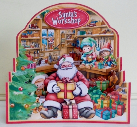Santas Workshop Diorama Card by Pam Stubley