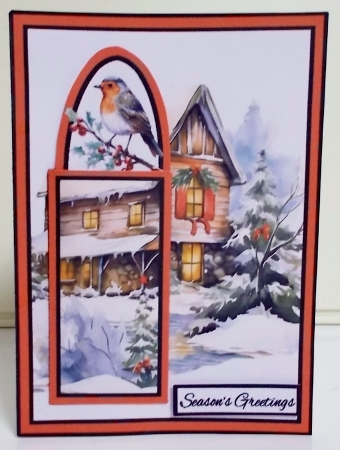 Bookmark card Christmas Robins by Pam Stubley