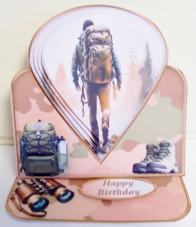 Hiking - Teardrop Pyramid Easel Card Mini Kit by Pam Stubley