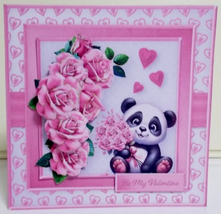 Valentine Panda - Decoupage Card Mini Kit by Pam Stubley