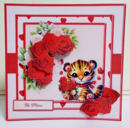 Valentine Tiger - Decoupage Card Mini Kit by Pam Stubley