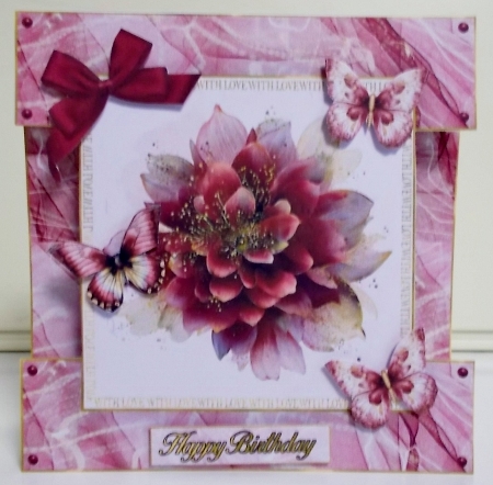 Burgundy & Gold Flowers Cut-out Front Card Mini Kit by Pam Stubley