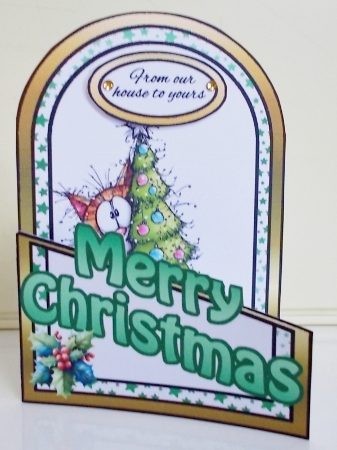 Cutaway Christmas cat by Pam Stubley