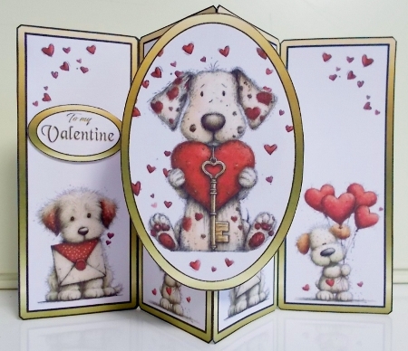 Gatefold pop-out Doggie Valentine by Pam Stubley