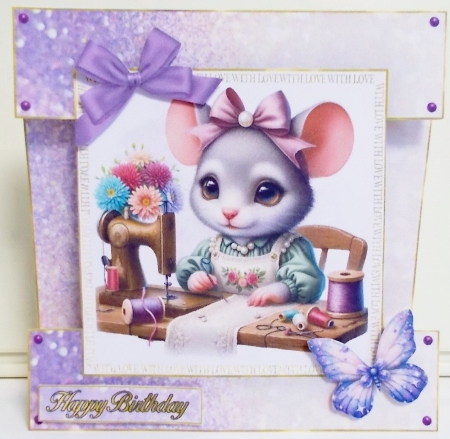 Sewing Mouse Cut-out Front Card Mini Kit by Pam Stubley