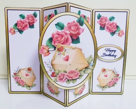 Gatefold pop-out Floral envelope by Pam Stubley