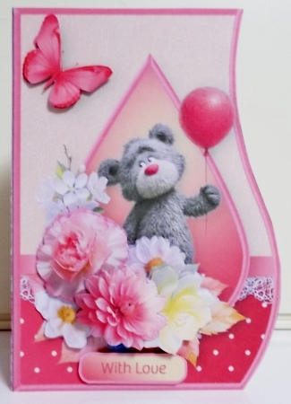 Teddy and Balloon - Curved Edge Card Mini Kit by Pam Stubley