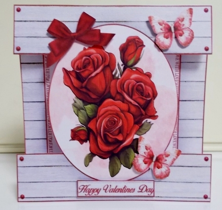 Red Roses Cut-out Front Card Mini Kit by Pam Stubley