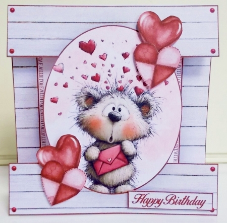 Love & Hugs Cut-out Front Card Mini Kit 2 by Pam Stubley