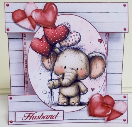 Valentine Animals Cut-out Front Card Mini Kit by Pam Stubley