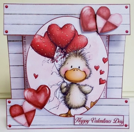 Valentine Animals Cut-out Front Card Mini Kit 2 by Pam Stubley