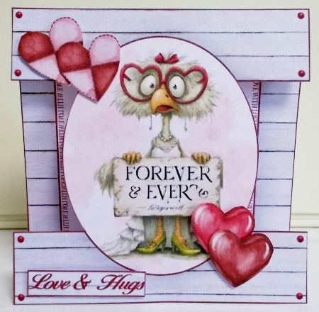 Valentine Chick Cut-out Front Card Mini Kit 2 by Pam Stubley