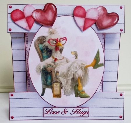 Valentine Chick Cut-out Front Card Mini Kit 3 by Pam Stubley