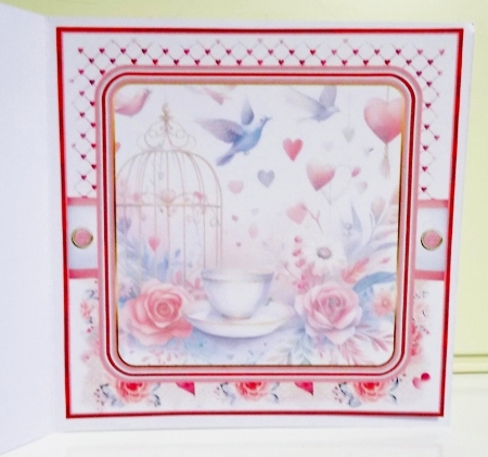 Love hearts 7x7ins blank Insert  by Pam Stubley