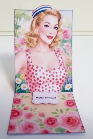 Vintage Floral Gift Box with Retro Lady – Printable Craft Kit by Pam Stubley