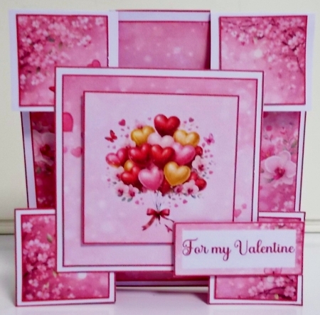 Valentines Day T-Panel Card Kit | Be My Valentine Balloon Card | Stand-Up Love Card | Printable Craft Kit by Pam Stubley