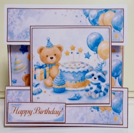 Time to Party! Cute Bear & Raccoon Birthday Card by Pam Stubley