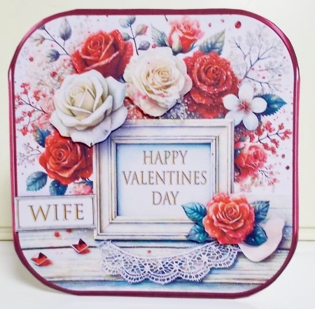 Valentine Roses 7 x 7 Card by Pam Stubley