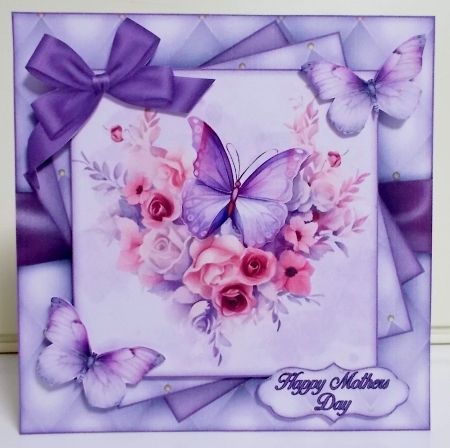 Purple Butterfly Mini Ki 7X7 by Pam Stubley
