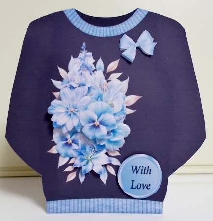 Blue Flowers - Jumper Card Mini Kit by Pam Stubley