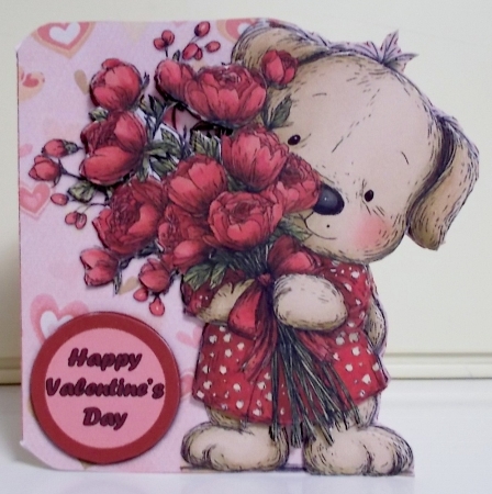 Flowers For You Shaped Decoupage Card with Envelope by Pam Stubley