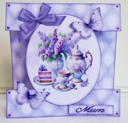 Lavender Picnic Cut-out Front Card Mini Kit  by Pam Stubley