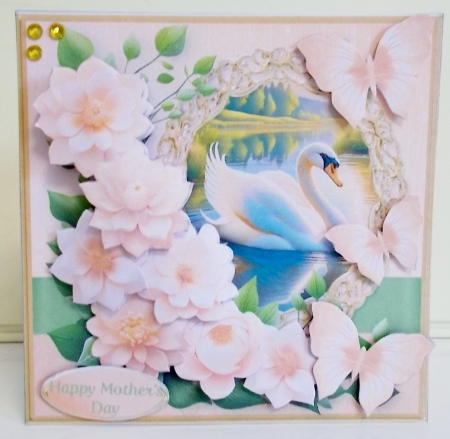 Pretty Swan - Decoupage Card Mini Kit by Pam Stubley