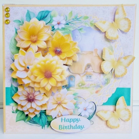 Sunny Flowers - Decoupage Card Mini Kit by Pam Stubley