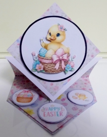 Cute Easter Duckling Basket Card Front  by Pam Stubley
