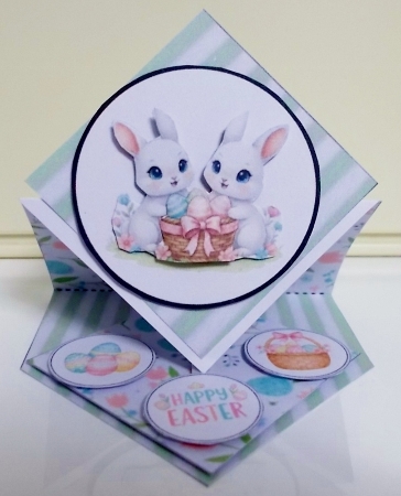 Cute Easter Bunny Duo Card Front by Pam Stubley