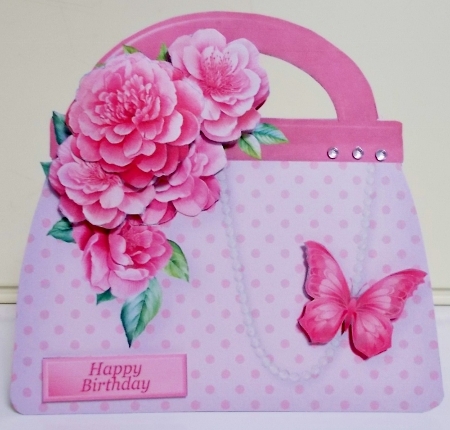 Pink Camellias - Handbag Card Mini Kit by Pam Stubley